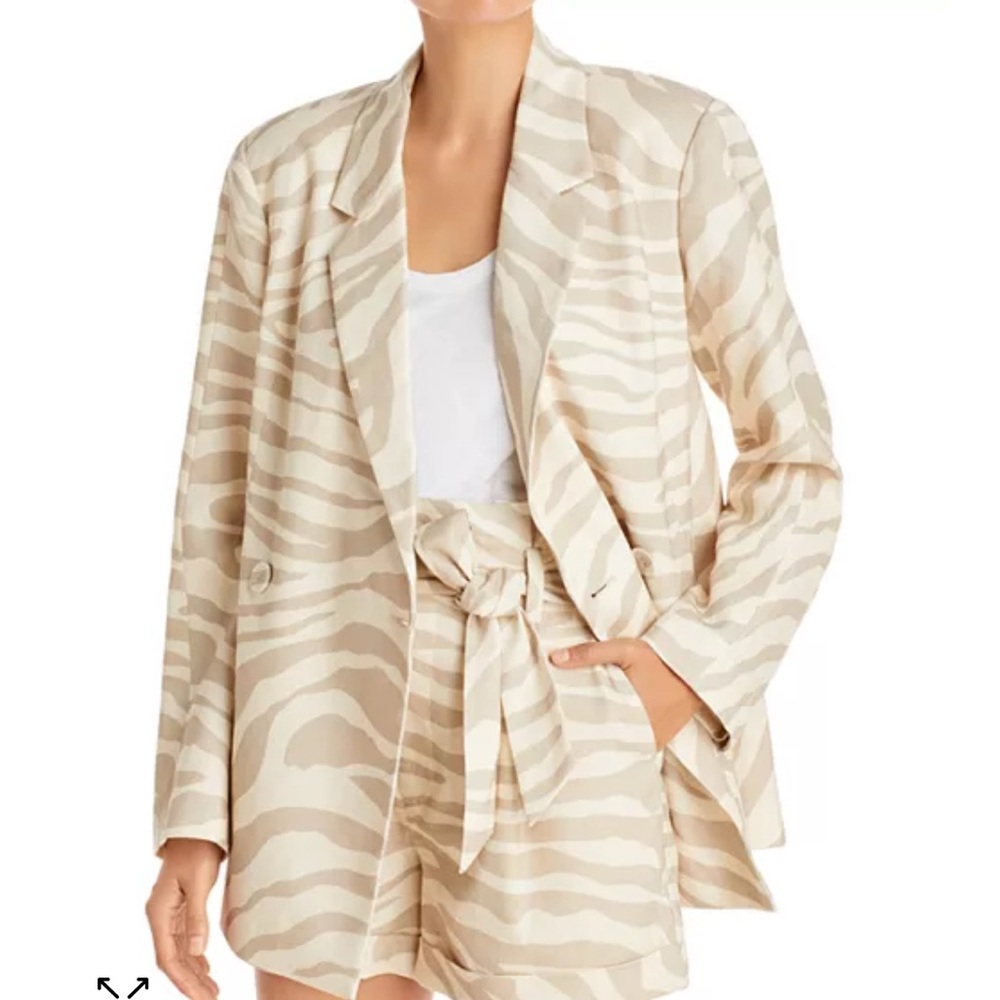 Anine Bing Kaia Zebra Print Blazer Medium
